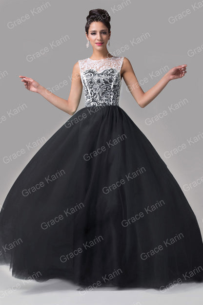 Green Yellow Lace Long Evening Dresses Grace Karin abendkleider 2016 Sleeveless - Shopy Max