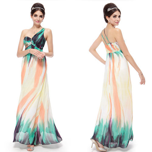 Evening Dresses Ever-Pretty 08008 Fast Shipping  2016 New Arrival One Shoulder Printed Long - Shopy Max