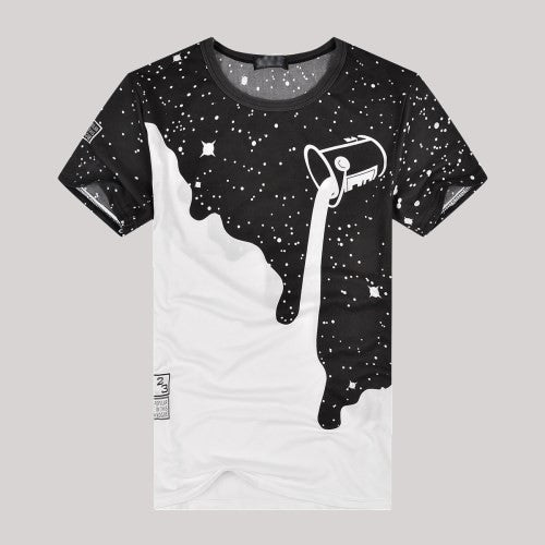 New 2016 Mens Summer Casual Short Sleeve Tees Cotton 3D Designer Milk Printed T Shirt - Shopy Max
