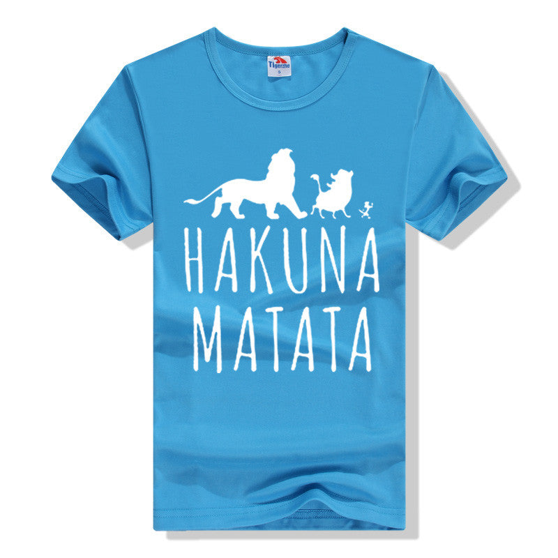 Cotton T-Shirts HAKUNA MATATA Men's Big Size T Shirts Short Sleeve Slim Fit Fashion