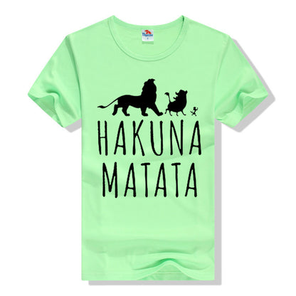 Cotton T-Shirts HAKUNA MATATA Men's Big Size T Shirts Short Sleeve Slim Fit Fashion
