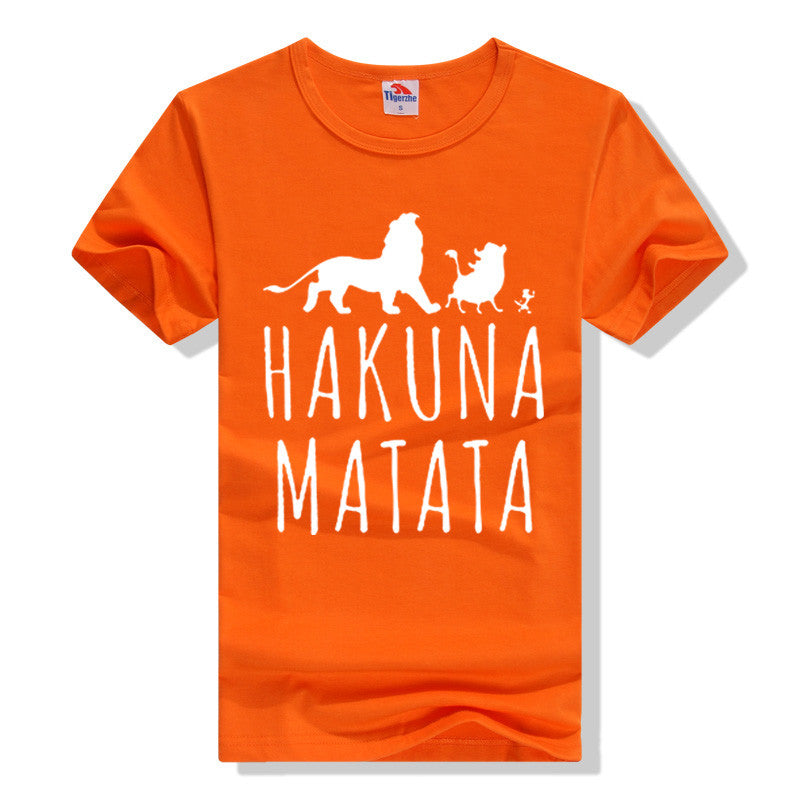 Cotton T-Shirts HAKUNA MATATA Men's Big Size T Shirts Short Sleeve Slim Fit Fashion