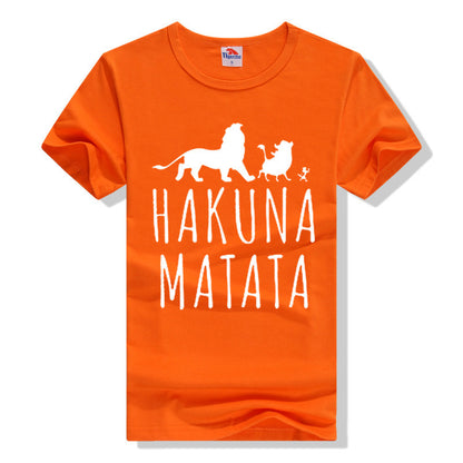 Cotton T-Shirts HAKUNA MATATA Men's Big Size T Shirts Short Sleeve Slim Fit Fashion