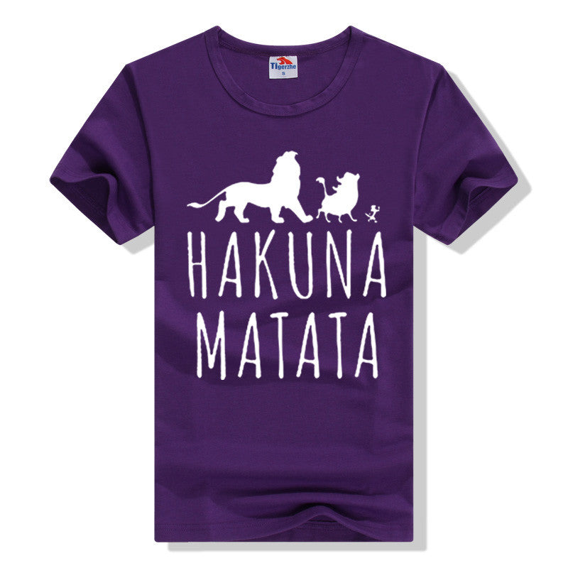 Cotton T-Shirts HAKUNA MATATA Men's Big Size T Shirts Short Sleeve Slim Fit Fashion