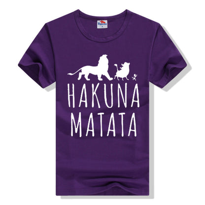 Cotton T-Shirts HAKUNA MATATA Men's Big Size T Shirts Short Sleeve Slim Fit Fashion