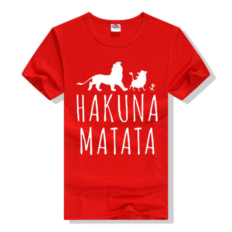 Cotton T-Shirts HAKUNA MATATA Men's Big Size T Shirts Short Sleeve Slim Fit Fashion