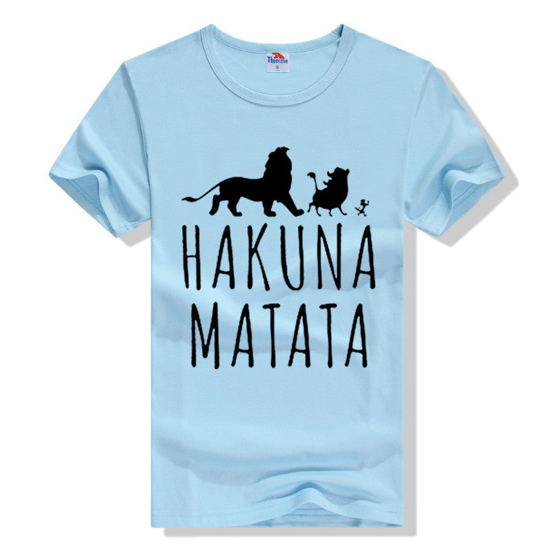 Cotton T-Shirts HAKUNA MATATA Men's Big Size T Shirts Short Sleeve Slim Fit Fashion