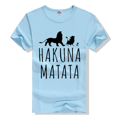 Cotton T-Shirts HAKUNA MATATA Men's Big Size T Shirts Short Sleeve Slim Fit Fashion