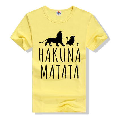 Cotton T-Shirts HAKUNA MATATA Men's Big Size T Shirts Short Sleeve Slim Fit Fashion