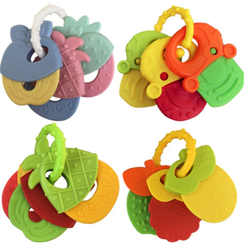 1Pcs baby molar toy Kids Teether Cute silicone Macaron Color