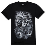 Mens 3D Print Shirts Animal Skull Tiger Wolfs Crew Neck Top Tee T Shirt M-XXXL