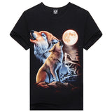 Mens 3D Print Shirts Animal Skull Tiger Wolfs Crew Neck Top Tee T Shirt M-XXXL