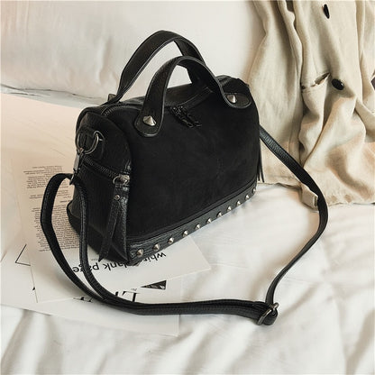 TTOU Fashion Women Top-handle Shoulder Bags With Rivets High Quality Leather