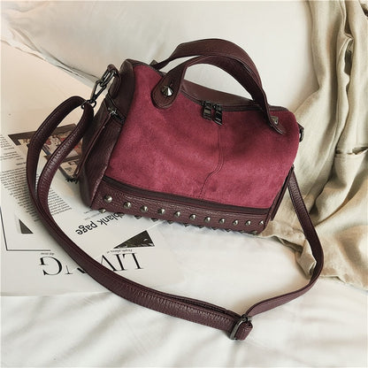 TTOU Fashion Women Top-handle Shoulder Bags With Rivets High Quality Leather