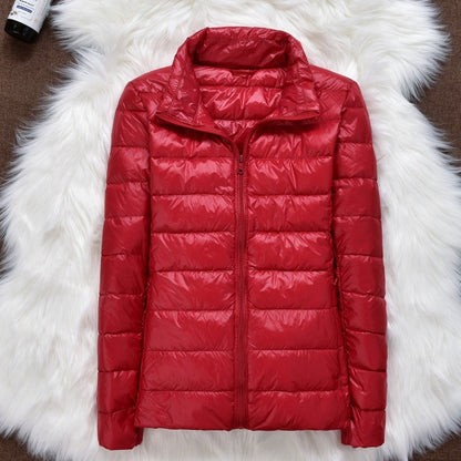 Winter Women Ultralight Thin Down Jacket White Duck Down Hooded Jackets Long Sleeve Warm