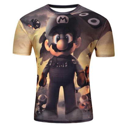 Men's Short Sleeve Polyester O-Neck T-Shirt Punk 3D thinkers/tree Printed T shirt Men t shirt