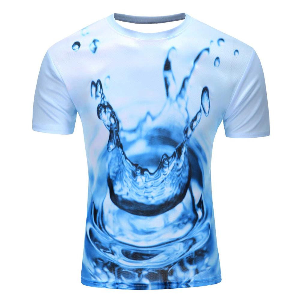 Men's Short Sleeve Polyester O-Neck T-Shirt Punk 3D thinkers/tree Printed T shirt Men t shirt