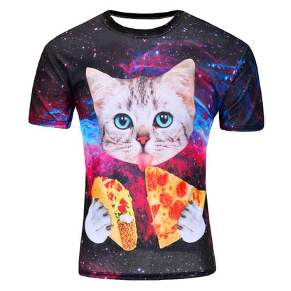 Men's Short Sleeve Polyester O-Neck T-Shirt Punk 3D thinkers/tree Printed T shirt Men t shirt