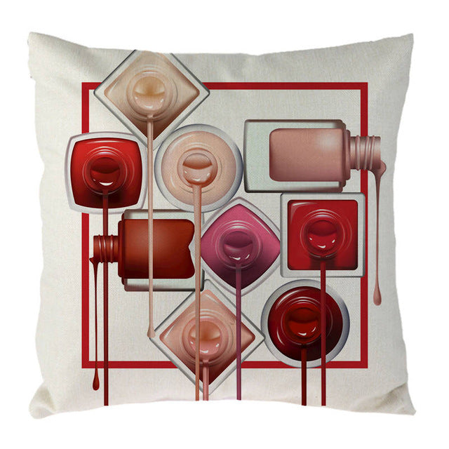 New Cosmetics Perfume Bottles Nail polish Lipsticks Pillow Cove