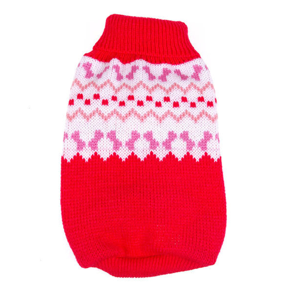 Puppy Pet Dogs Winter Warm Knitted Jumper Sweater Coat Clothes Patterned Apparel - Shopy Max