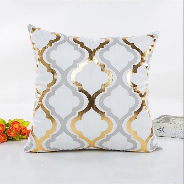 MIHE Cushion Cover 45*45cm Gold Linen Cotton Soft Throw