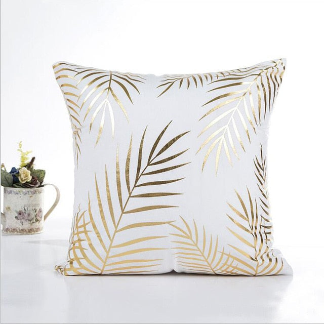 MIHE Cushion Cover 45*45cm Gold Linen Cotton Soft Throw