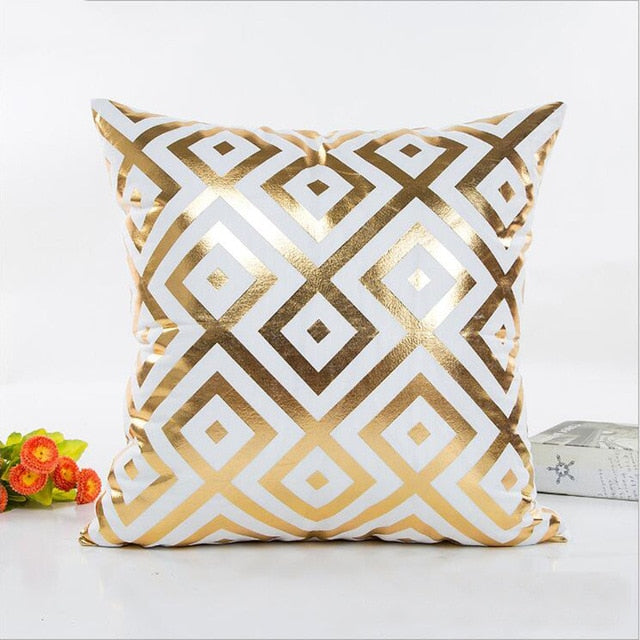 MIHE Cushion Cover 45*45cm Gold Linen Cotton Soft Throw