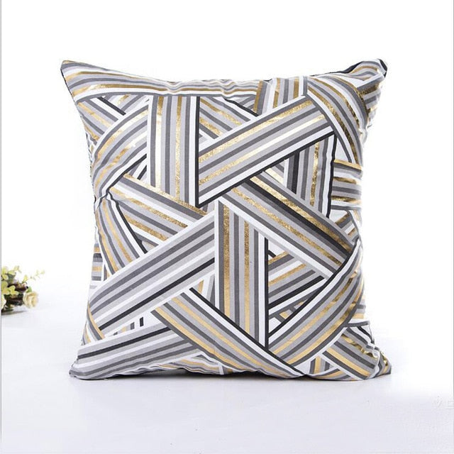 MIHE Cushion Cover 45*45cm Gold Linen Cotton Soft Throw