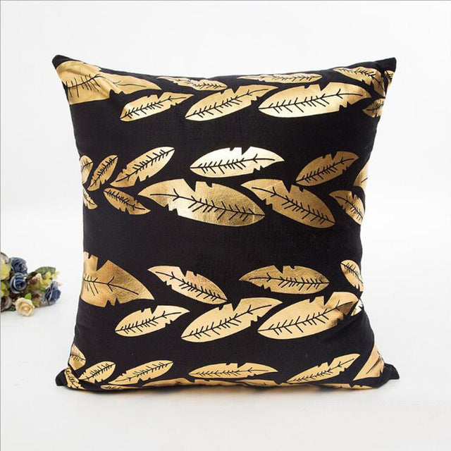 MIHE Cushion Cover 45*45cm Gold Linen Cotton Soft Throw