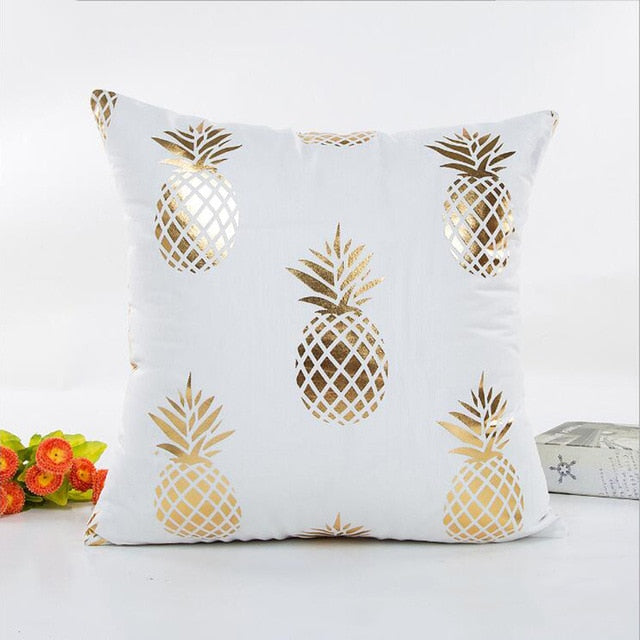 MIHE Cushion Cover 45*45cm Gold Linen Cotton Soft Throw