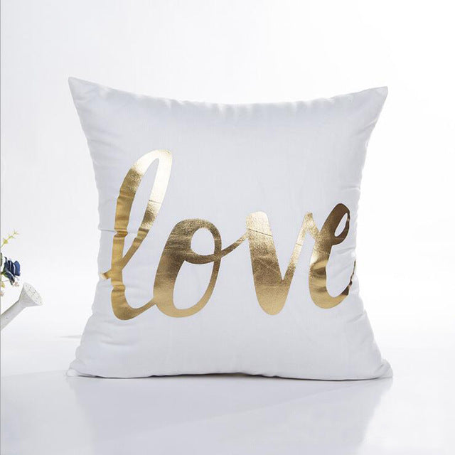 MIHE Cushion Cover 45*45cm Gold Linen Cotton Soft Throw
