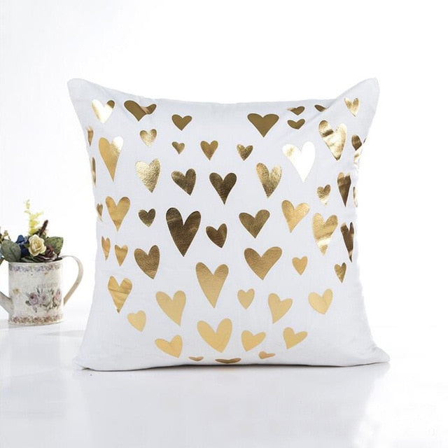 MIHE Cushion Cover 45*45cm Gold Linen Cotton Soft Throw