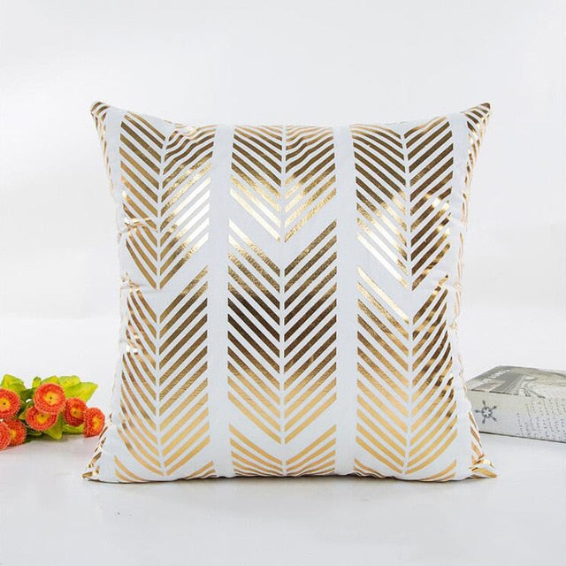 MIHE Cushion Cover 45*45cm Gold Linen Cotton Soft Throw