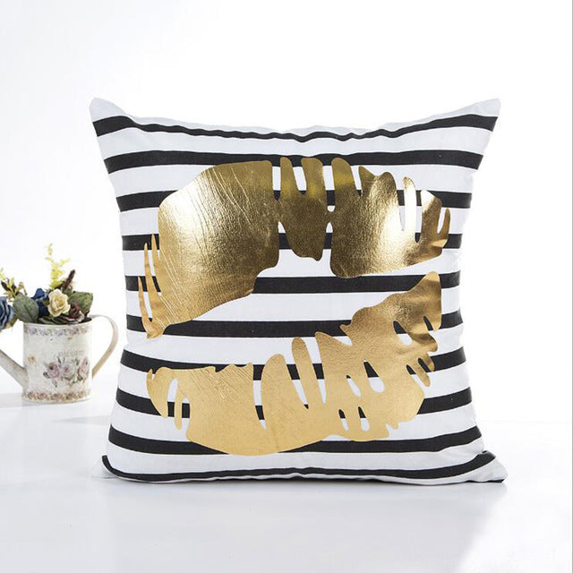 MIHE Cushion Cover 45*45cm Gold Linen Cotton Soft Throw