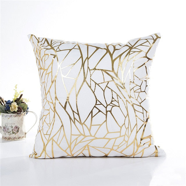 MIHE Cushion Cover 45*45cm Gold Linen Cotton Soft Throw