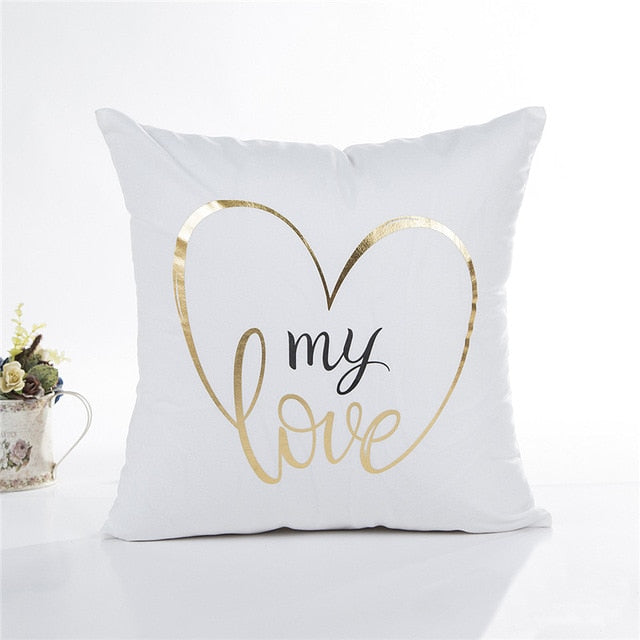 MIHE Cushion Cover 45*45cm Gold Linen Cotton Soft Throw