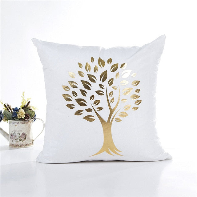 MIHE Cushion Cover 45*45cm Gold Linen Cotton Soft Throw