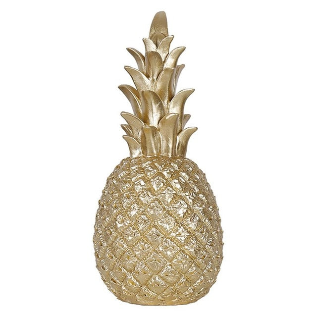 Nordic Style Modern Pineapple Ornament Craft Synthetic Resin Individual Metal Finishes Home