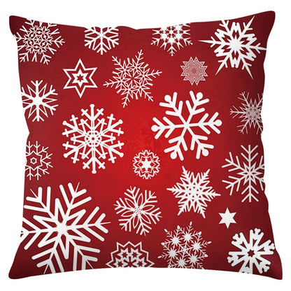 Merry Christmas Pattern Cushion Cover Black Tipping Gold Foil Printing