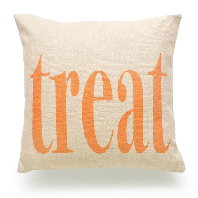 Twins Party 45x45cm Trick Treat Pumpkin Print Throw Pillow Cushion Happy Halloween