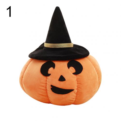 Kawaii Pumpkin with Hat Plush Toy Halloween Stuffed Doll Children  Home Sofa Cushion
