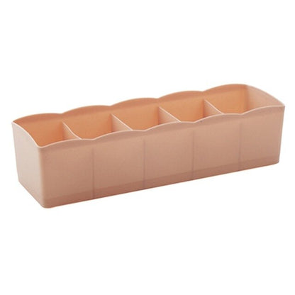 5 Grids Jewelry Socks Storage Box Superimposable Underwear Cosmetic Organizer Desktop Storage Basket