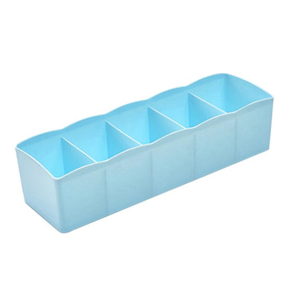 5 Grids Jewelry Socks Storage Box Superimposable Underwear Cosmetic Organizer Desktop Storage Basket