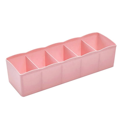 5 Grids Jewelry Socks Storage Box Superimposable Underwear Cosmetic Organizer Desktop Storage Basket
