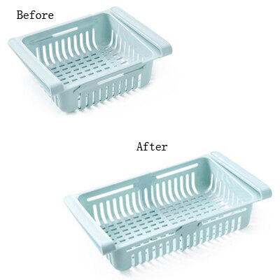 Kitchen Organizer  Refrigerator Storage Rack Fridge Freezer Shelf Holder Pull-out Drawer Organiser Egg Tray