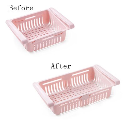 Kitchen Organizer  Refrigerator Storage Rack Fridge Freezer Shelf Holder Pull-out Drawer Organiser Egg Tray