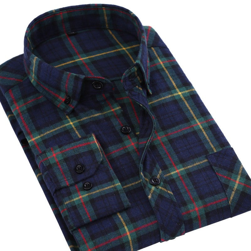 VFan Flannel Men Plaid Shirts 2016 New Autumn Luxury Slim Long Sleeve Brand Formal