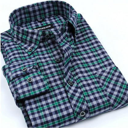 VFan Flannel Men Plaid Shirts 2016 New Autumn Luxury Slim Long Sleeve Brand Formal