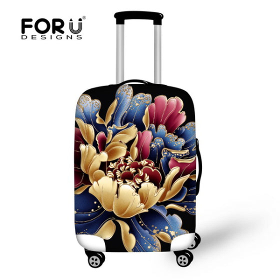 Vintage Flower Covers For Trolley Suitcase Elastic Waterproof Luggage Protective Cover For 18 - 30 Inch Travel Case Dustproof