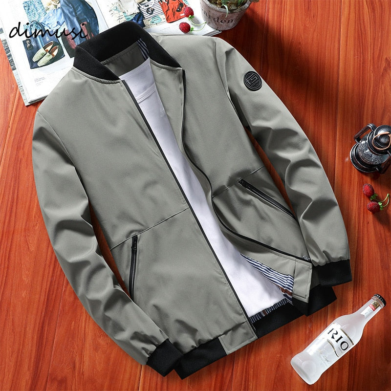 DIMUSI Autumn Mens Bomber Jackets Casual Male Outwear Military Windbreaker
